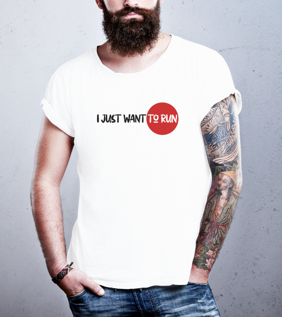 I Just Want To Run Red Circle Emphasis T-Shirt