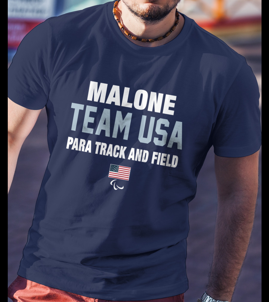 Malone Team USA Para Track And Field Flag T-Shirt