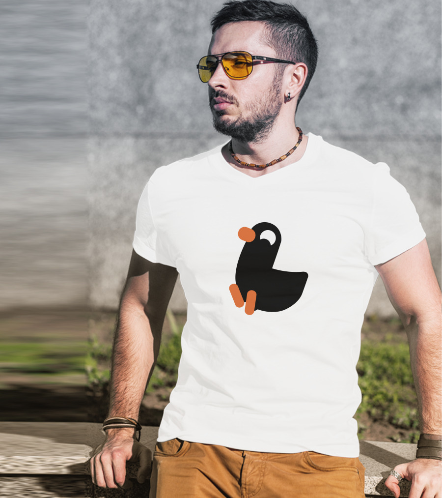 Kurzgesagt Merch Duck Iconic Black And Orange T-Shirt