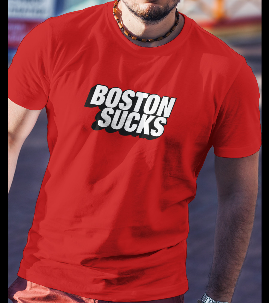 New York Post Sports Boston Sucks Red T-Shirt