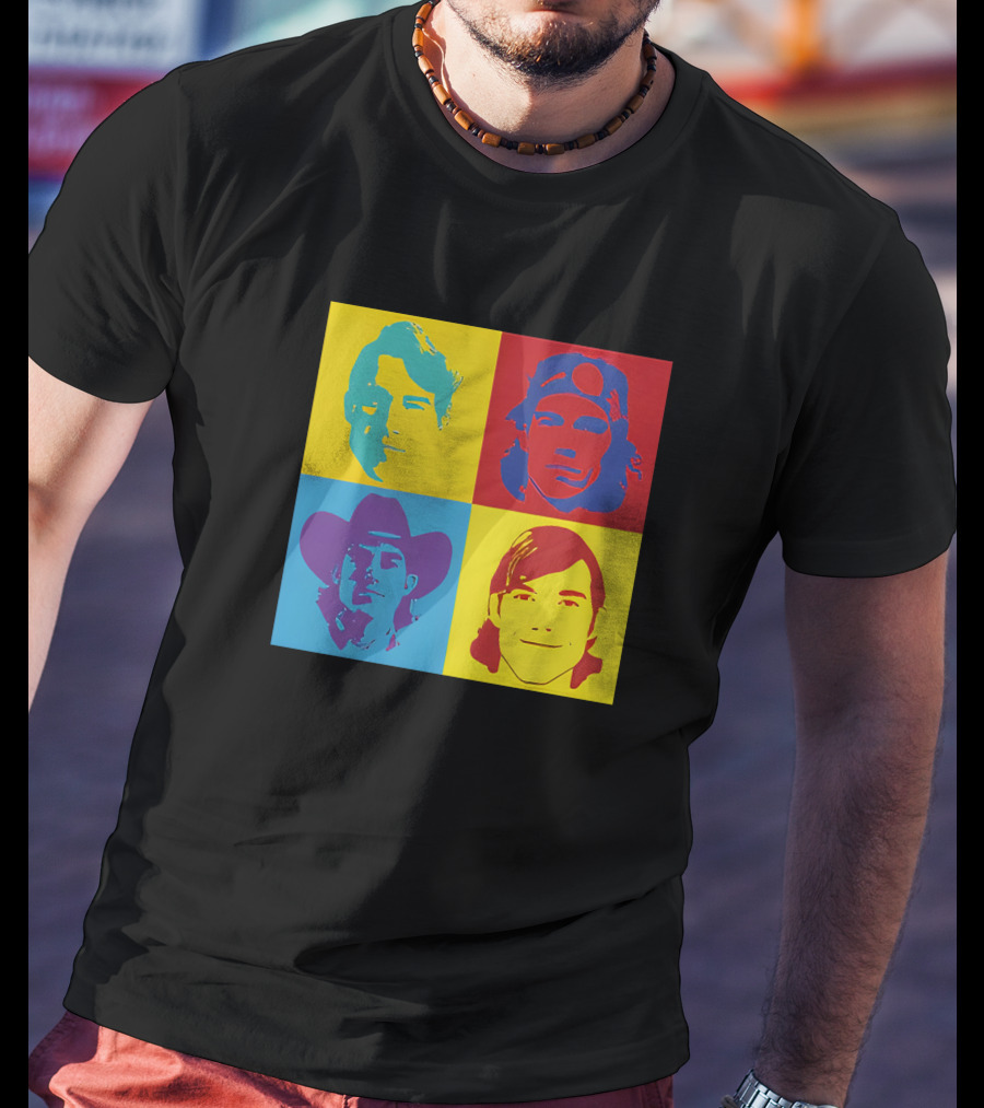 Danny Duncan Merch Pop Art Style 4 Faces Black T-Shirt