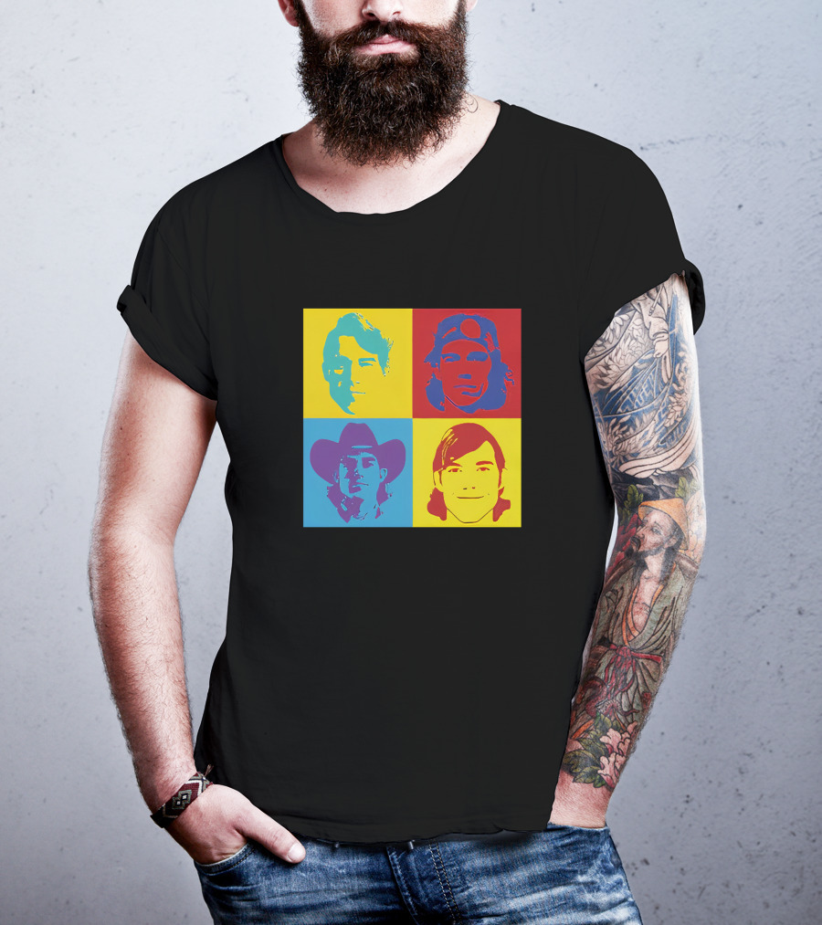 Danny Duncan Merch Pop Art Style 4 Faces Black T-Shirt