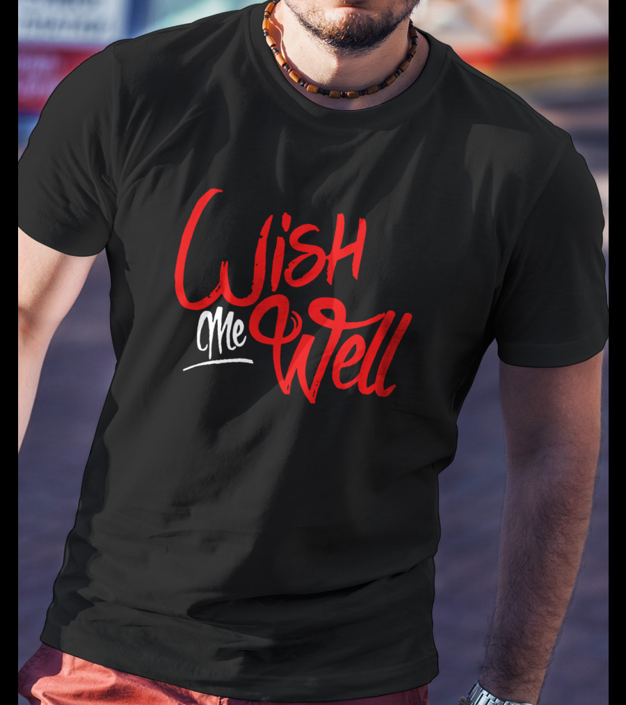 Yfn Lucci Wish Me Well Red And White Bold Script T-Shirt