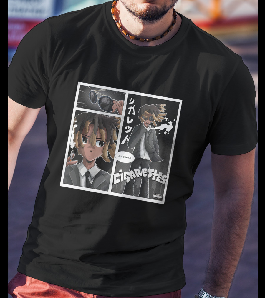 Juice Wrld Cigarettes 999 Club Manga Style Comic Panel T-Shirt