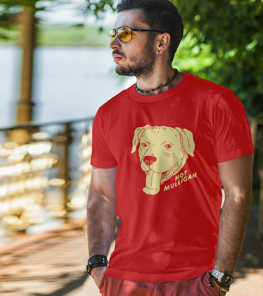 Hot Mulligan Panting Dog Red T-Shirt