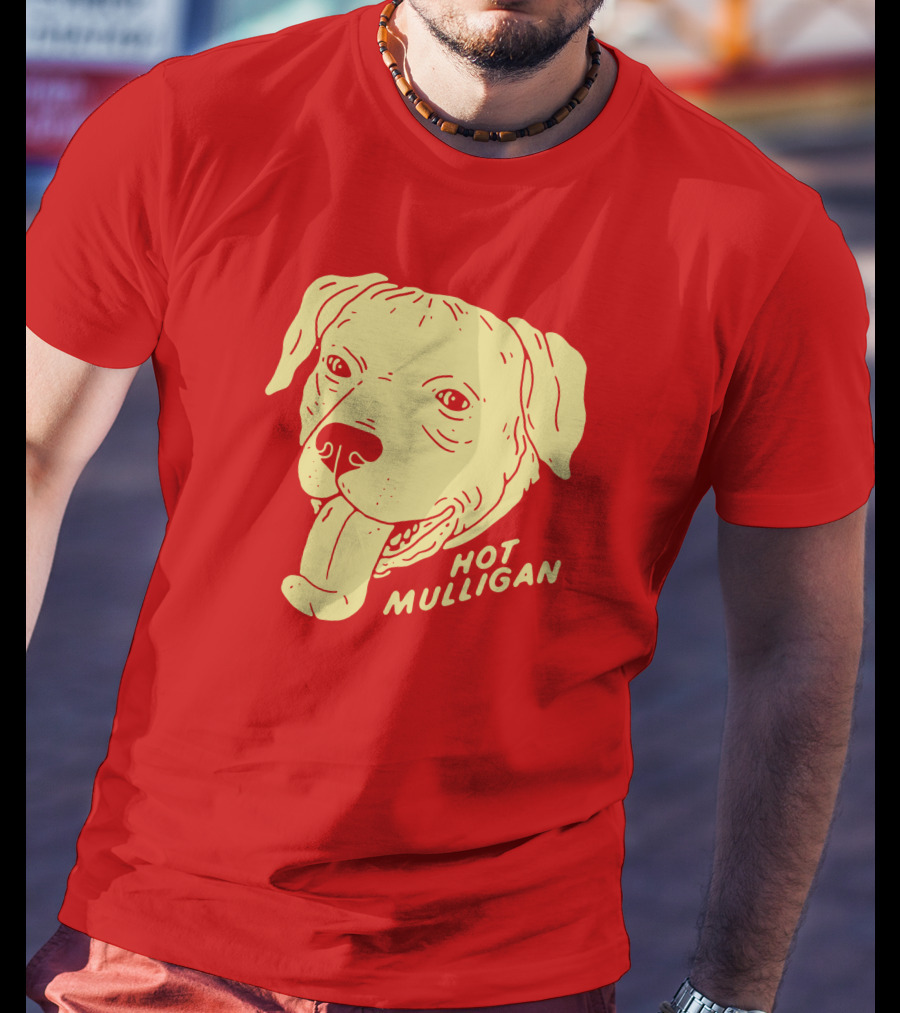 Hot Mulligan Panting Dog Red T-Shirt