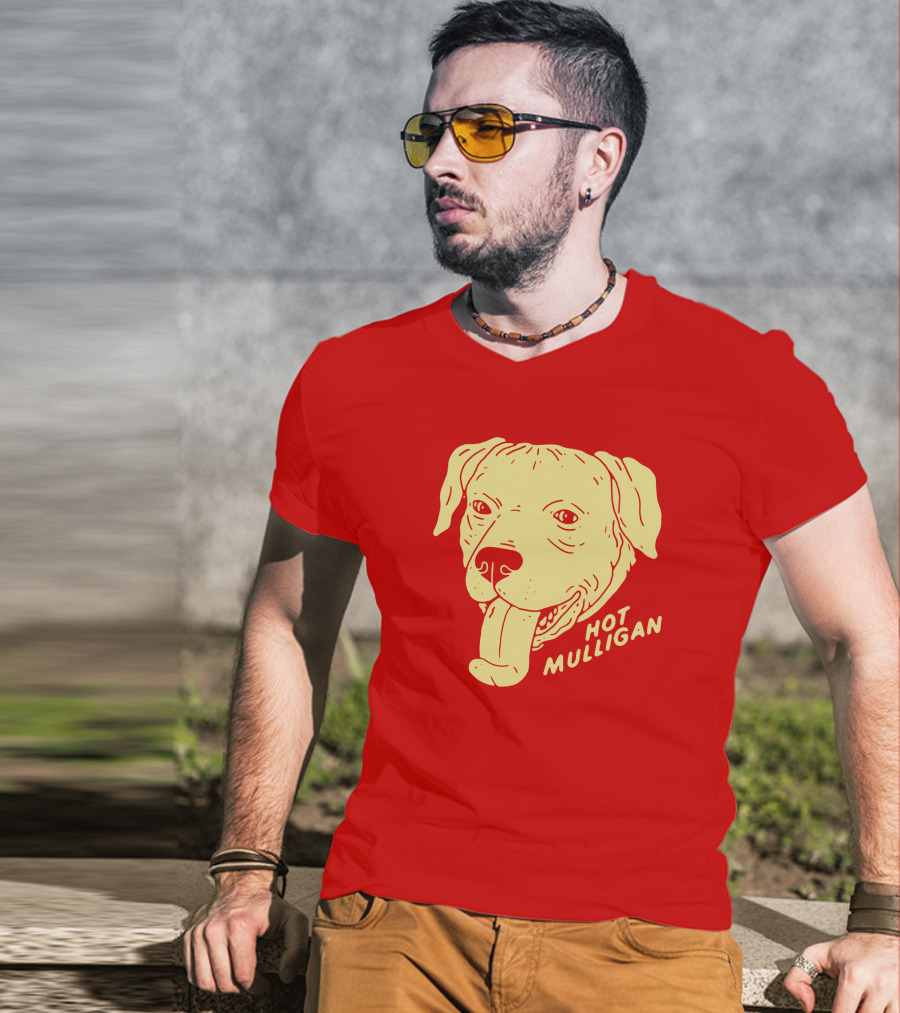 Hot Mulligan Panting Dog Red T-Shirt