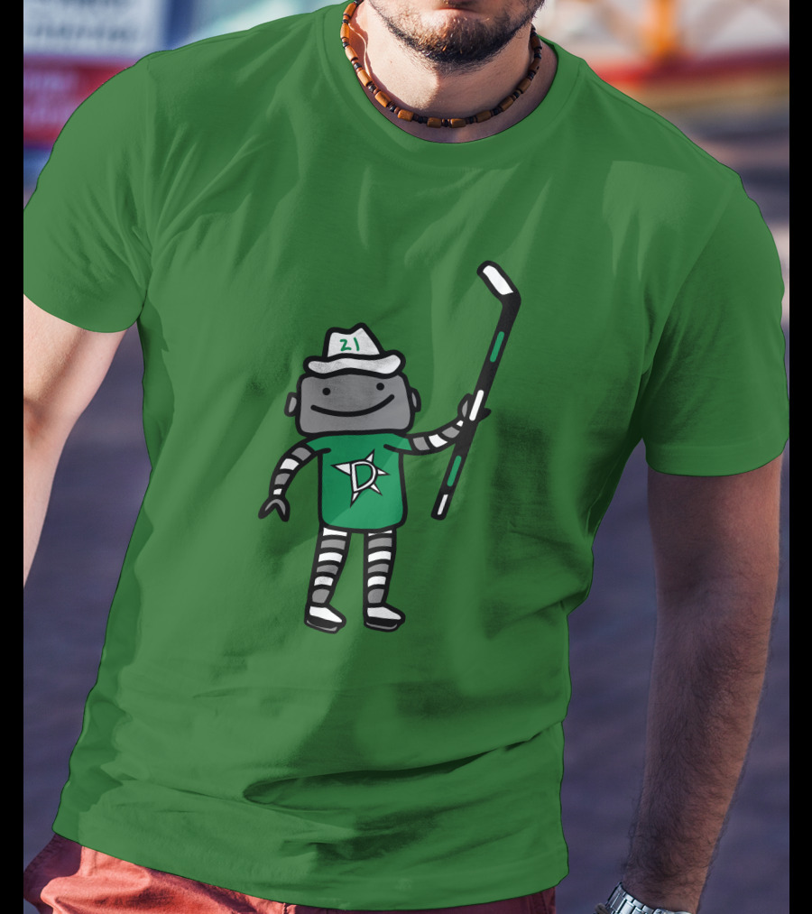 Jason Robertson Dallas Stars Texas Robo Hockey 21 T-Shirt