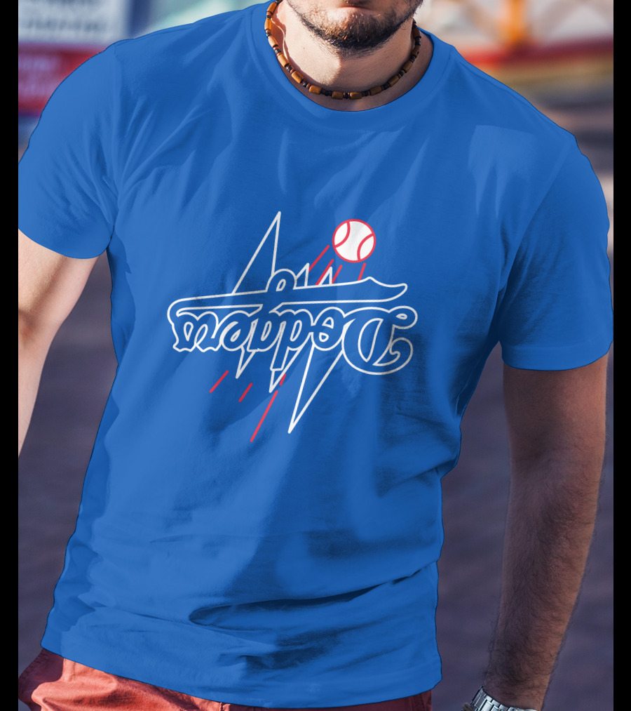 GoldenKnightGFX Dodgers Bolt Baseball T-Shirt