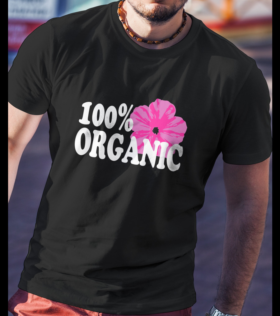 Santea Merch 100% Organic Pink Flower Sannysants T-Shirt