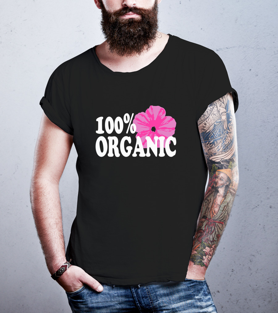 Santea Merch 100% Organic Pink Flower Sannysants T-Shirt