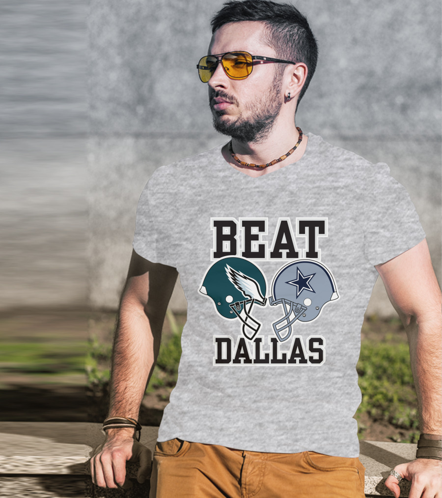 Beat Dallas Nick Sirianni John Clark Eagles Cowboys Helmets T-Shirt