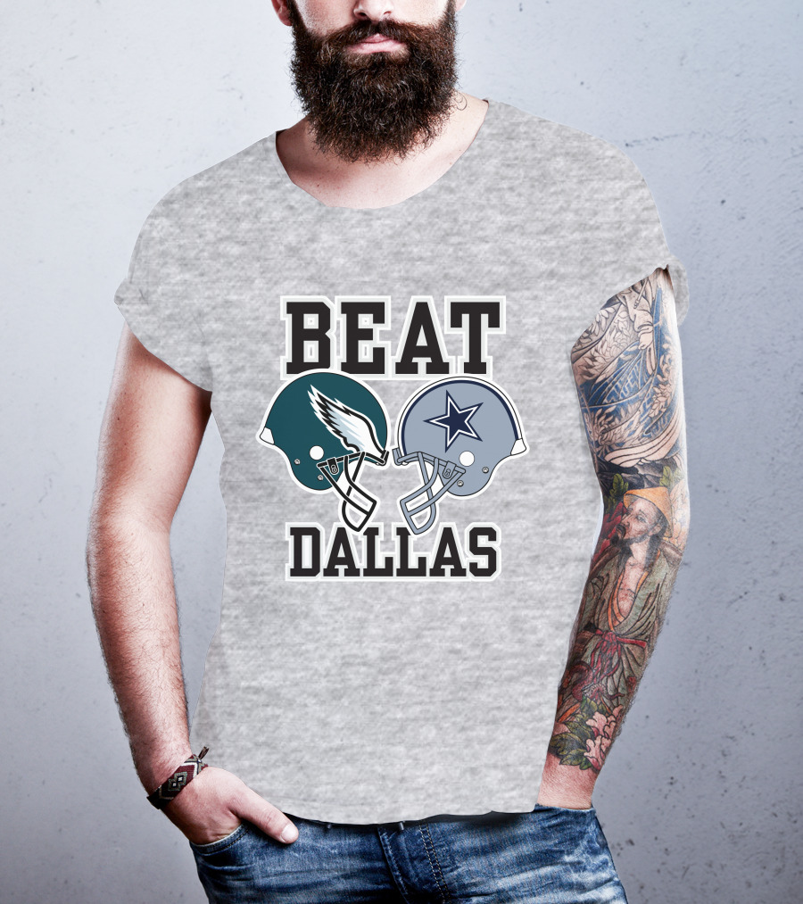 Beat Dallas Nick Sirianni John Clark Eagles Cowboys Helmets T-Shirt