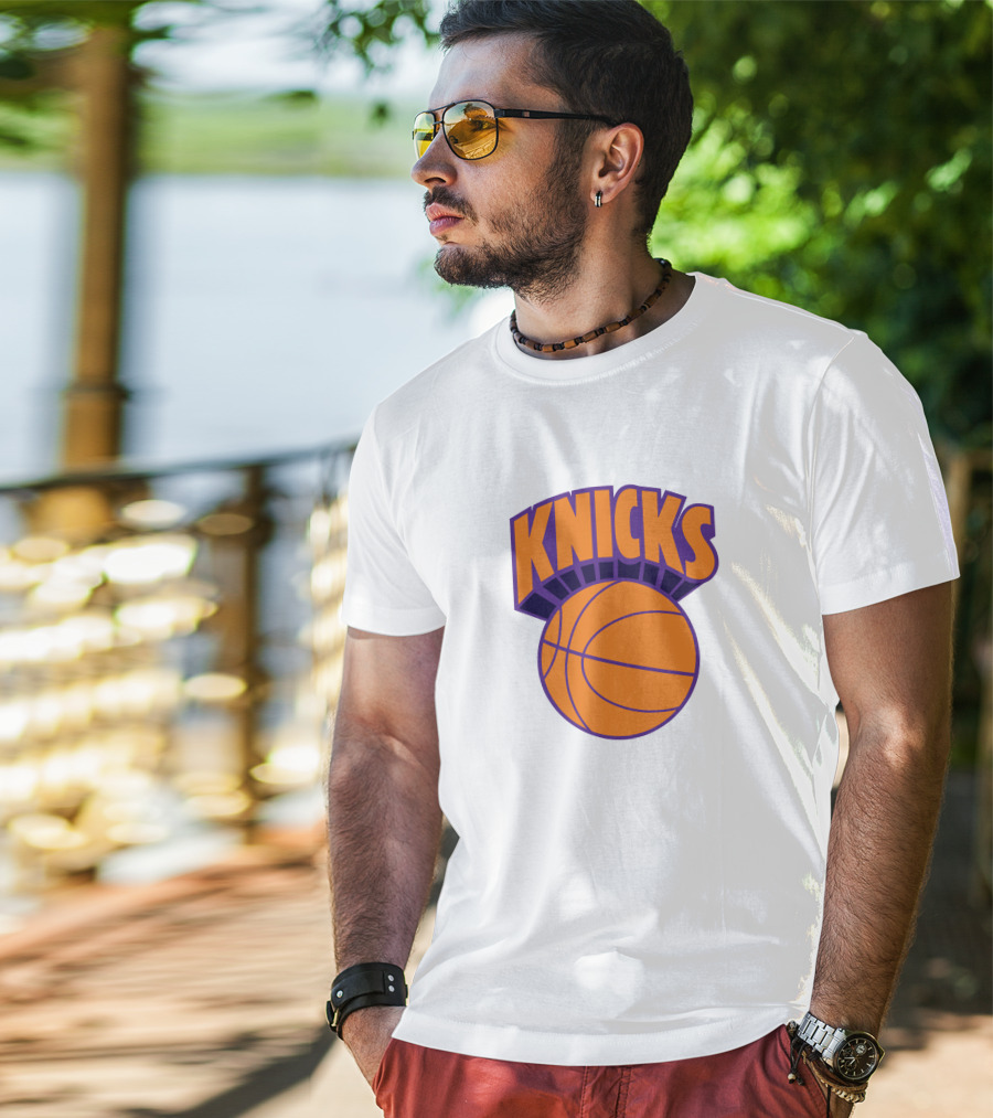 Hannasaurus69 Jimmy D New York Knicks Basketball Text Orange Purple T-Shirt