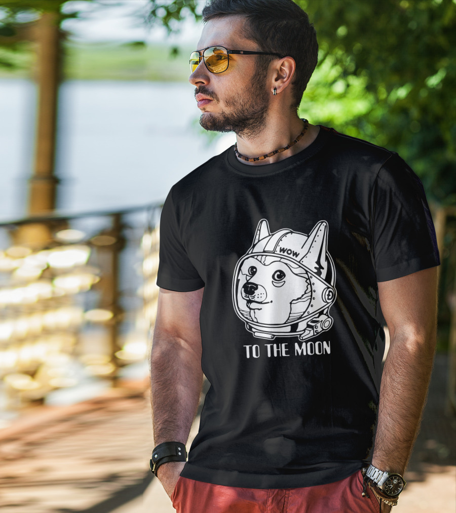 Wow Doge To The Moon Shiba Astrodoge T-Shirt