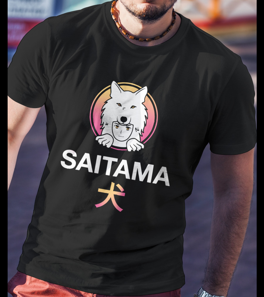 Jake Gagain Saitama Merch Saitama Wolf Icon Japanese Kanji T-Shirt