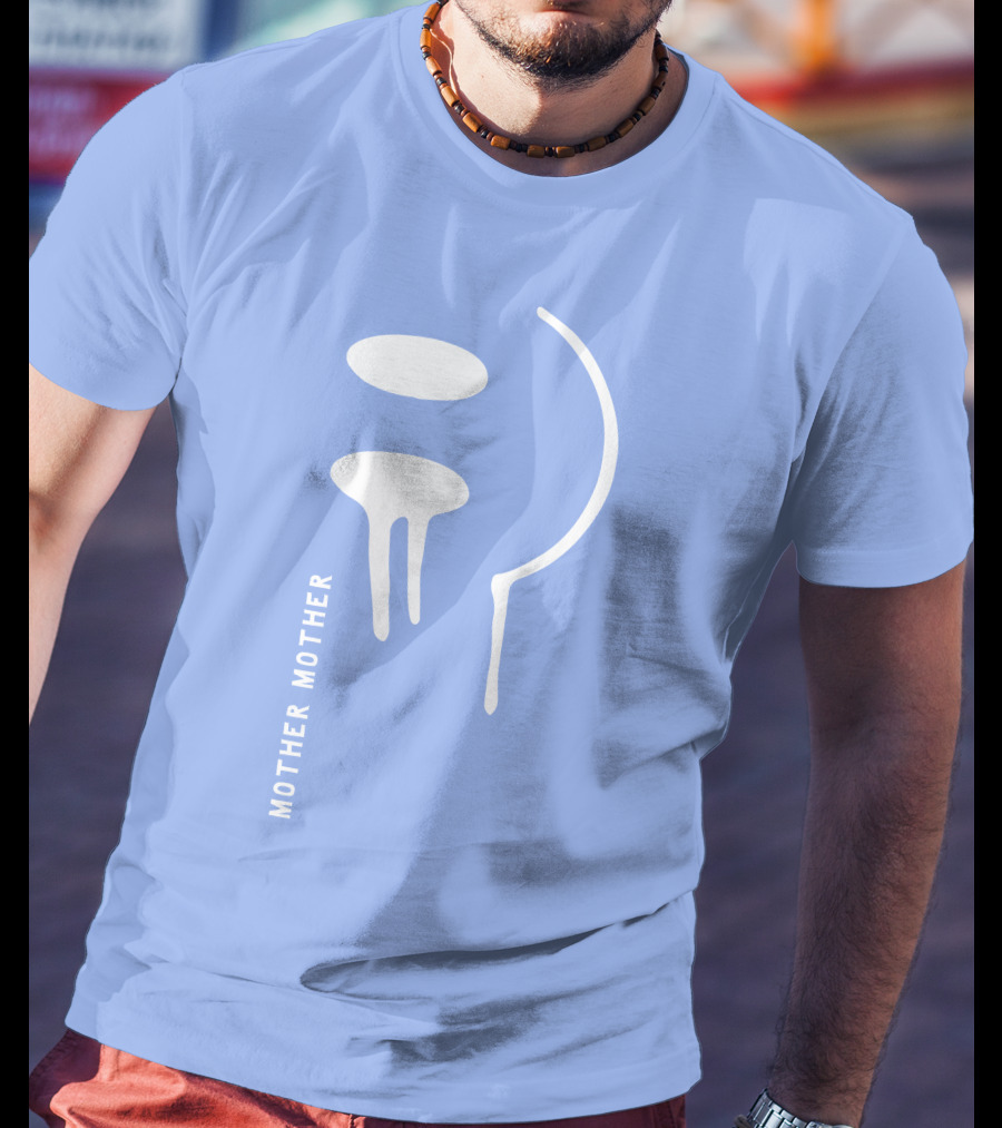Mother Mother Merch Smiley Dripping Face Blue T-Shirt