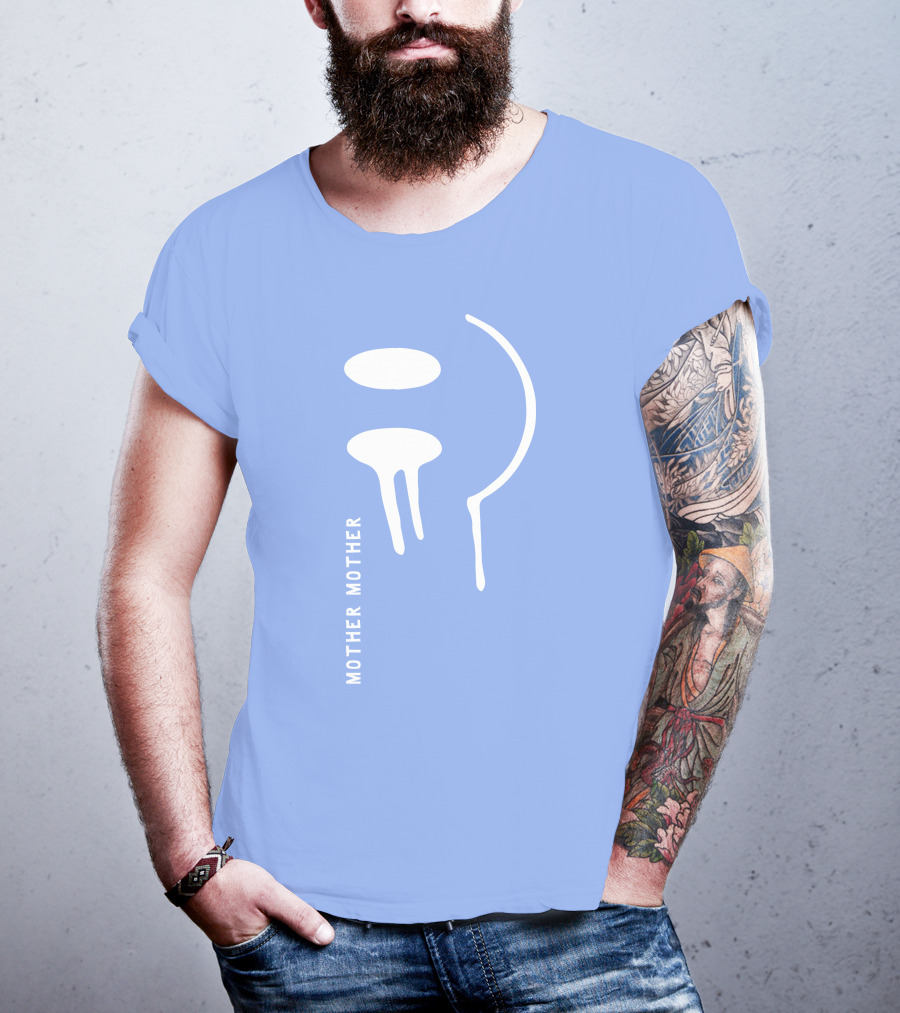 Mother Mother Merch Smiley Dripping Face Blue T-Shirt