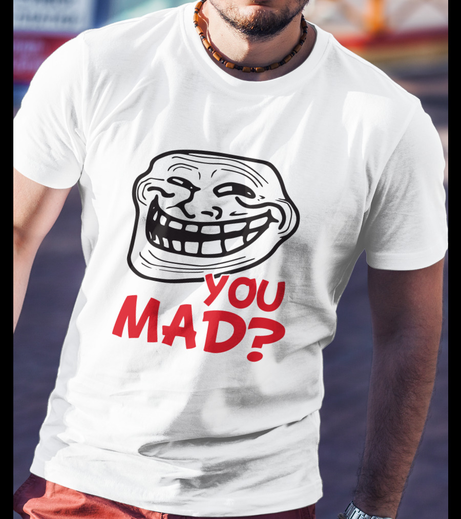 Zahee Troll Face You Mad? Iconic Meme Expression T-Shirt