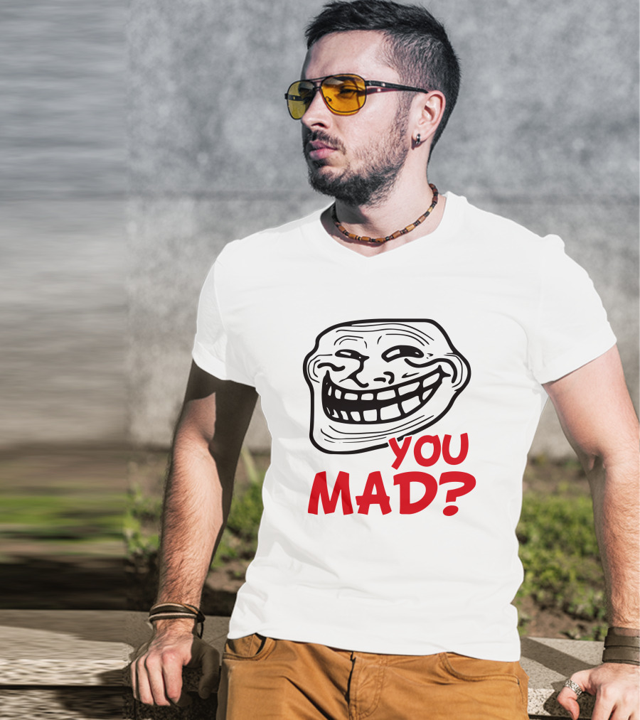 Zahee Troll Face You Mad? Iconic Meme Expression T-Shirt