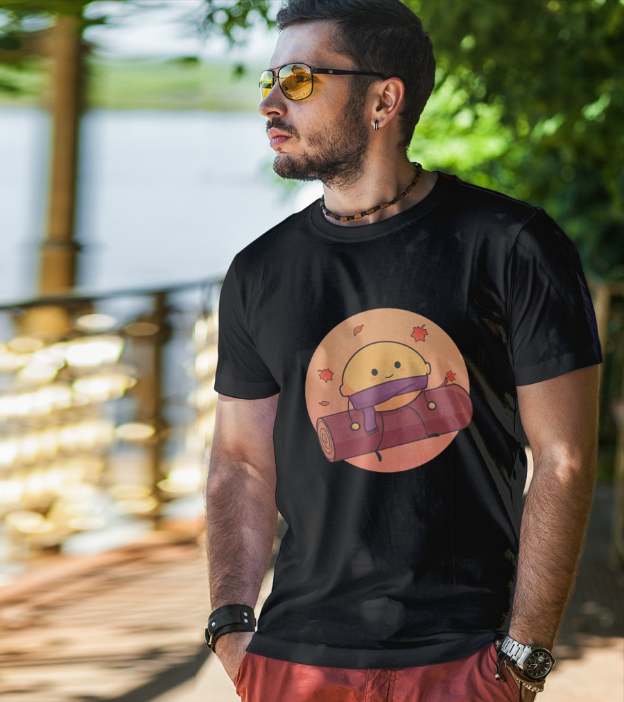 Drops By Ponk Merch Lemon Fall Leaves Cozy Autumn Logs T-Shirt
