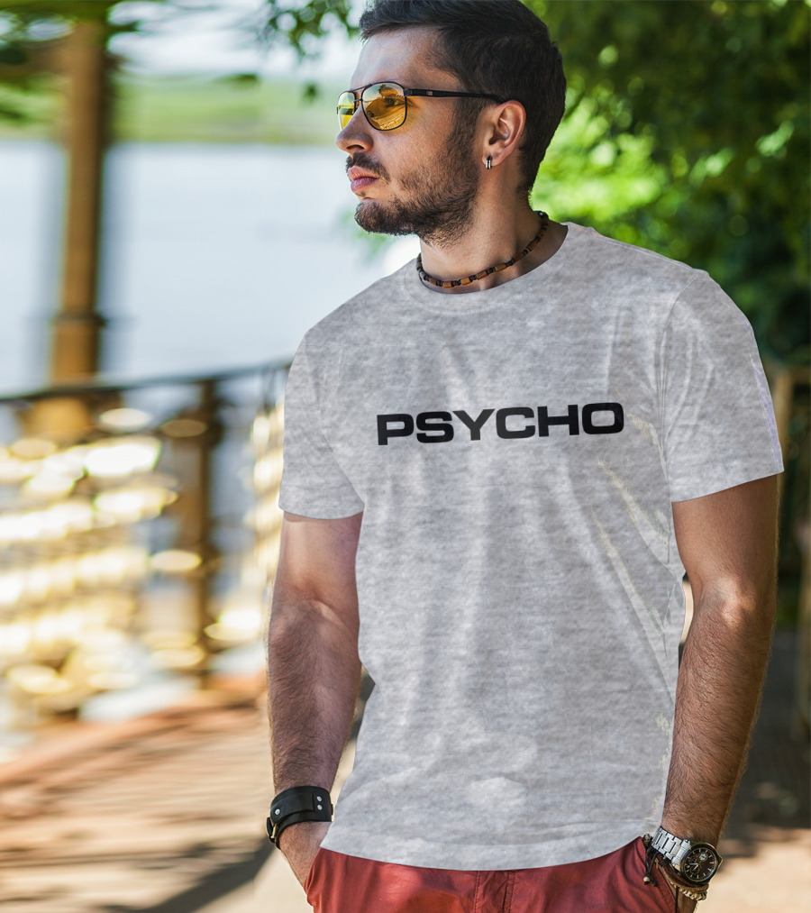Lifewithj0se Psycho Bold Black Text On Gray Background T-Shirt