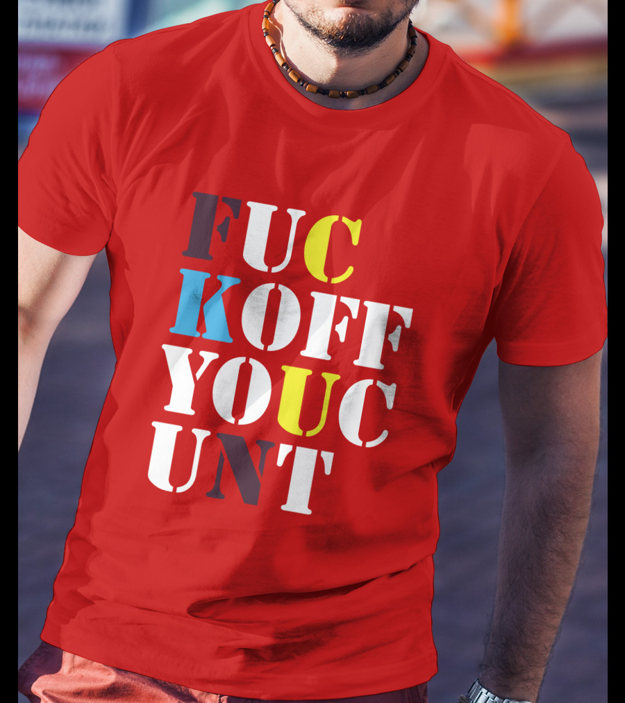 Dave Surman FUC KOFF YOUC UNT Text T-Shirt