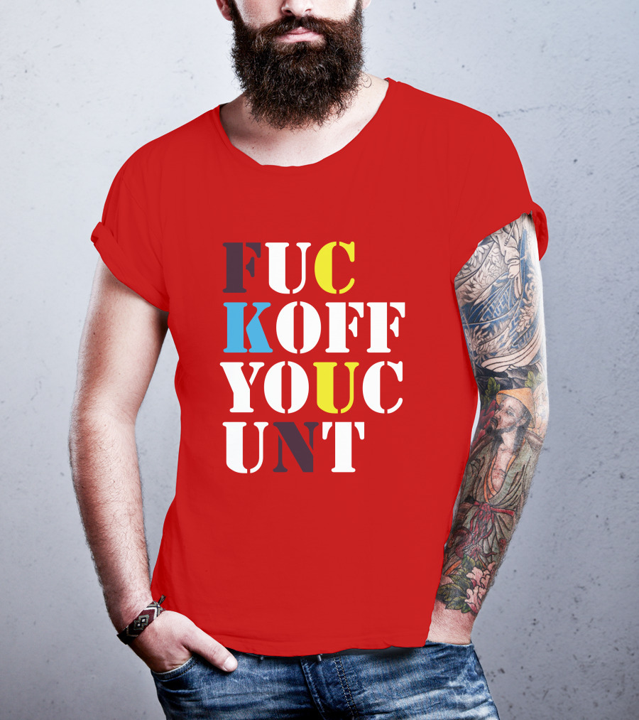 Dave Surman FUC KOFF YOUC UNT Text T-Shirt
