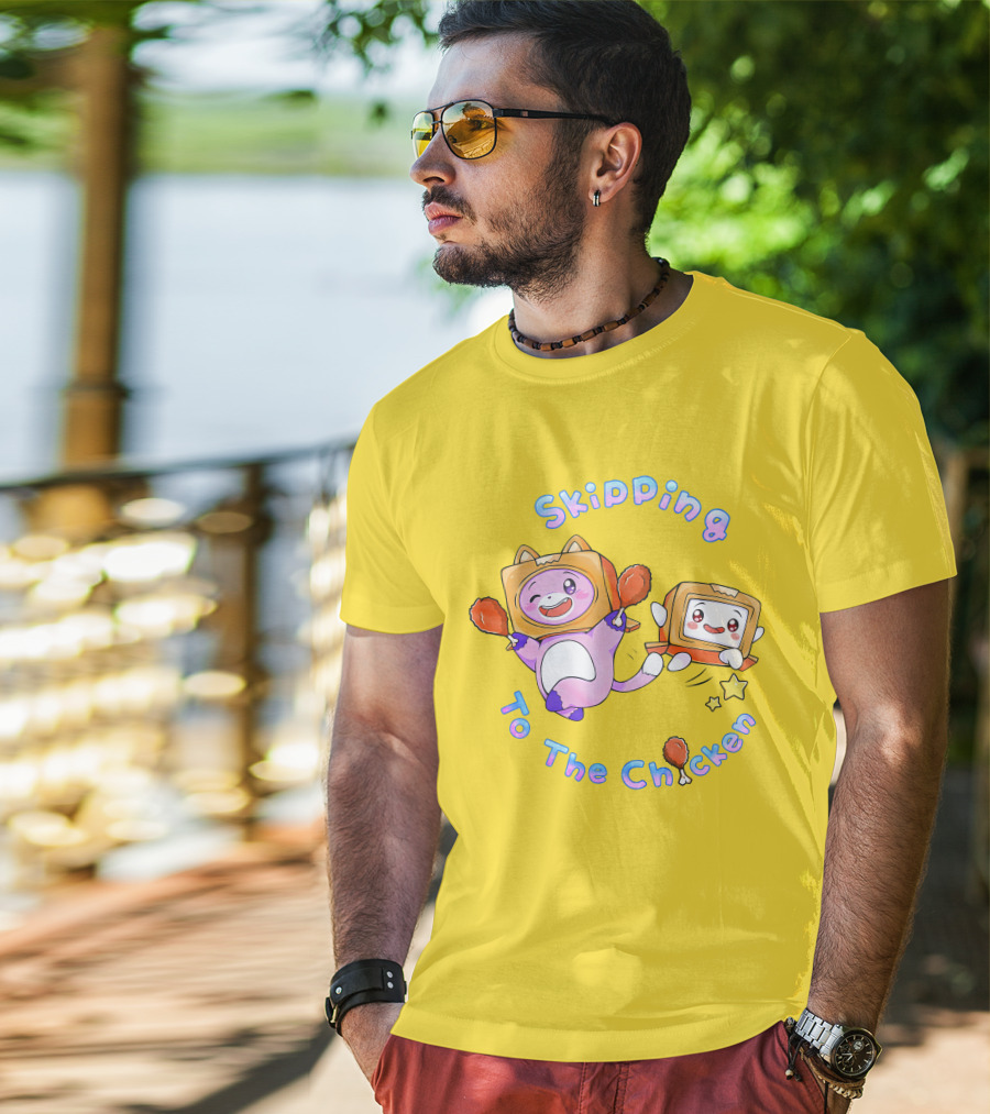 LankyBox Merch Skipping To The Chicken With Boxy And Foxy Characters T-Shirt