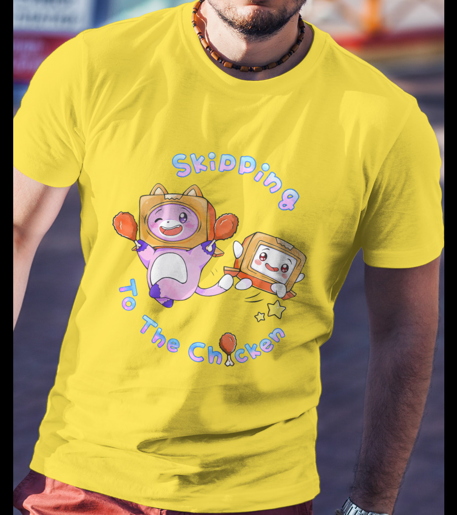 LankyBox Merch Skipping To The Chicken With Boxy And Foxy Characters T-Shirt