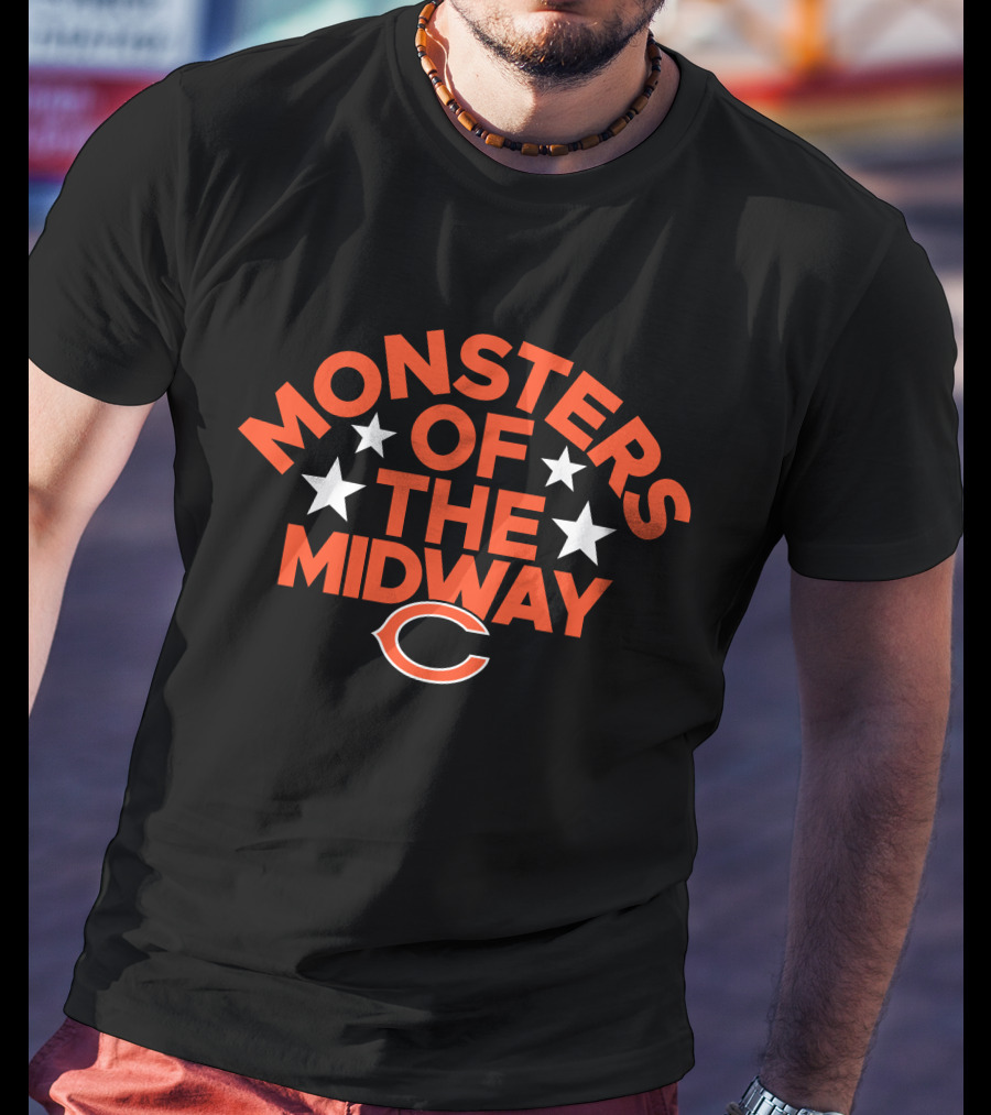 Theundrftd Chicago Bears Monsters Of The Midway Five Stars T-Shirt