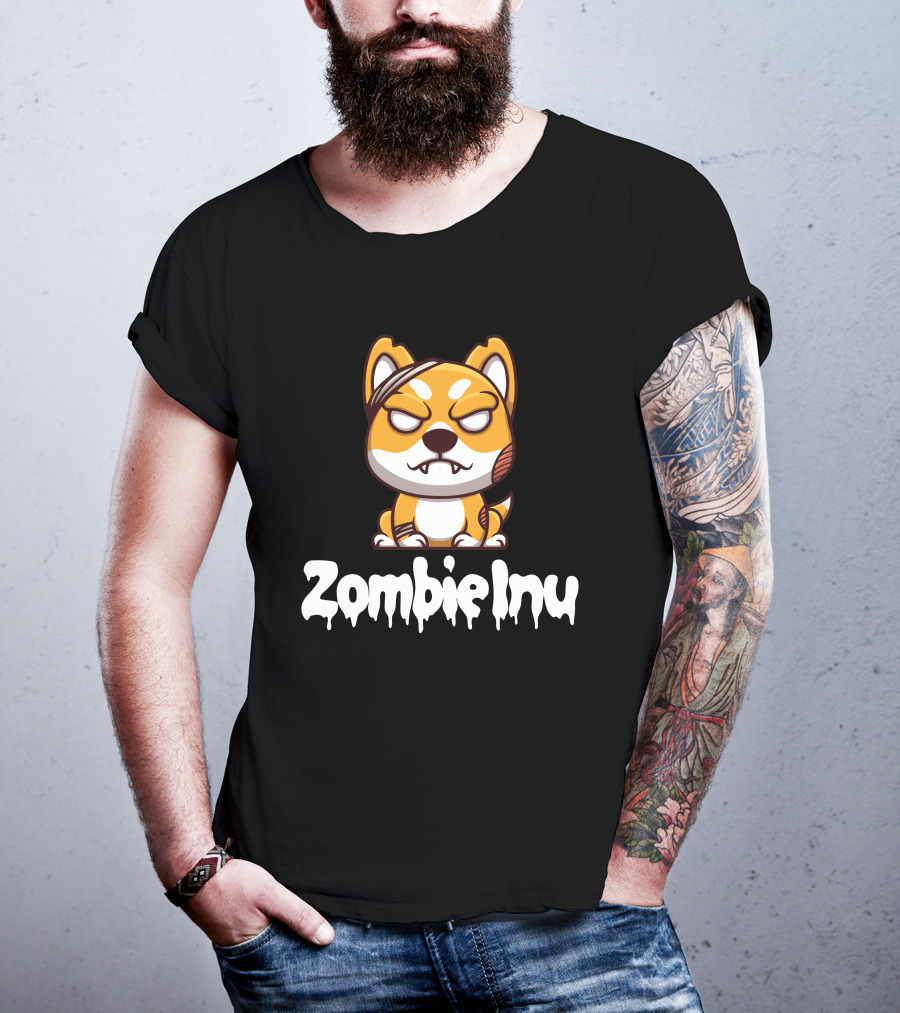 Zombie Inu Zinu Token Fierce Canine Character T-Shirt
