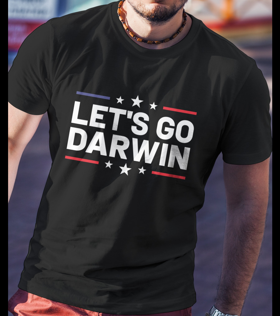 Chuckwestover Let's Go Darwin Stars Red White Blue T-Shirt