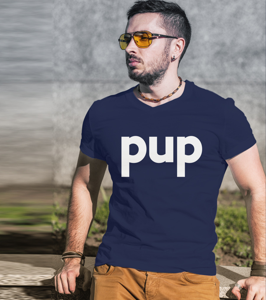 Gannondork Pup Bold Text Navy Background T-Shirt