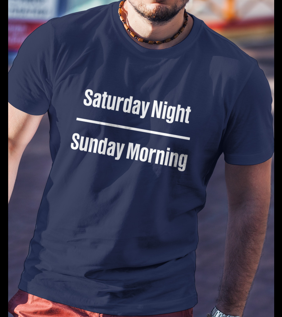 Saturday Night Sunday Morning Thin Line Back To The Island T-Shirt