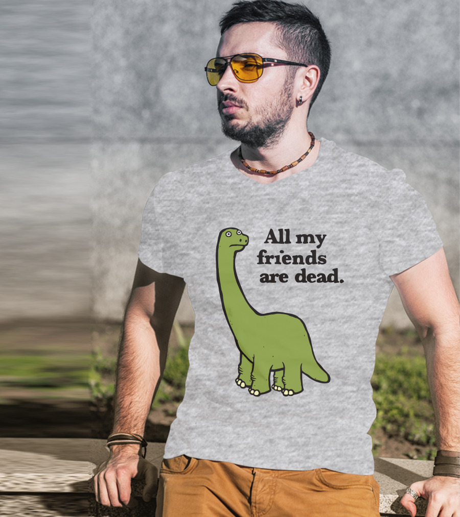 All My Friends Are Dead Dinosaur Gofroles Ripple Junction T-Shirt