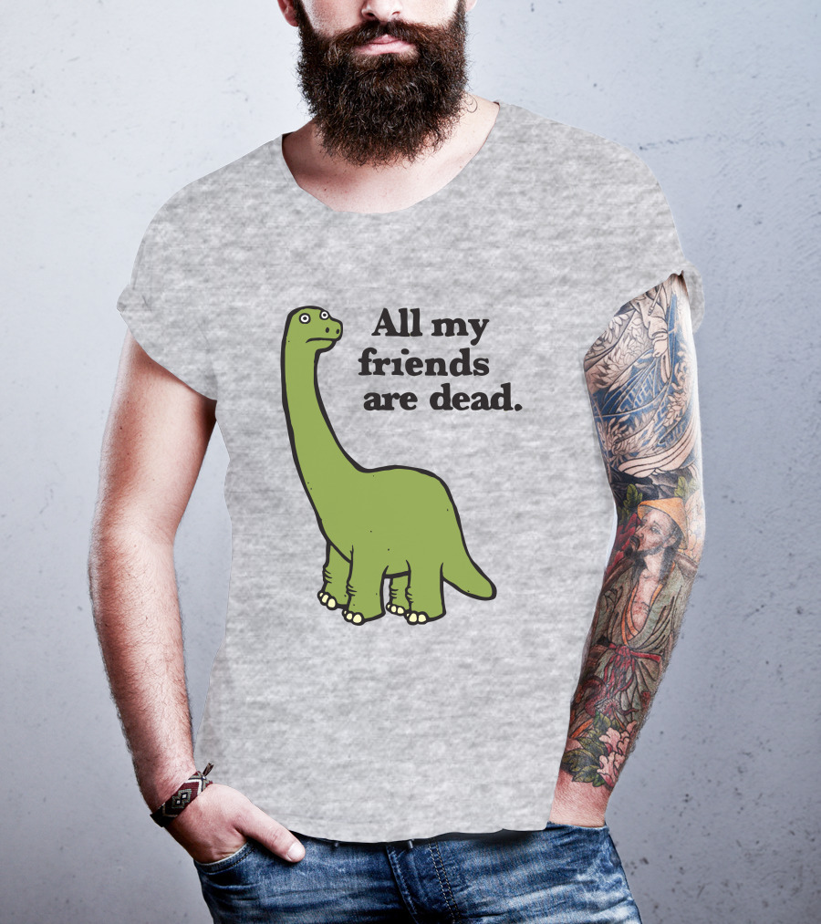 All My Friends Are Dead Dinosaur Gofroles Ripple Junction T-Shirt