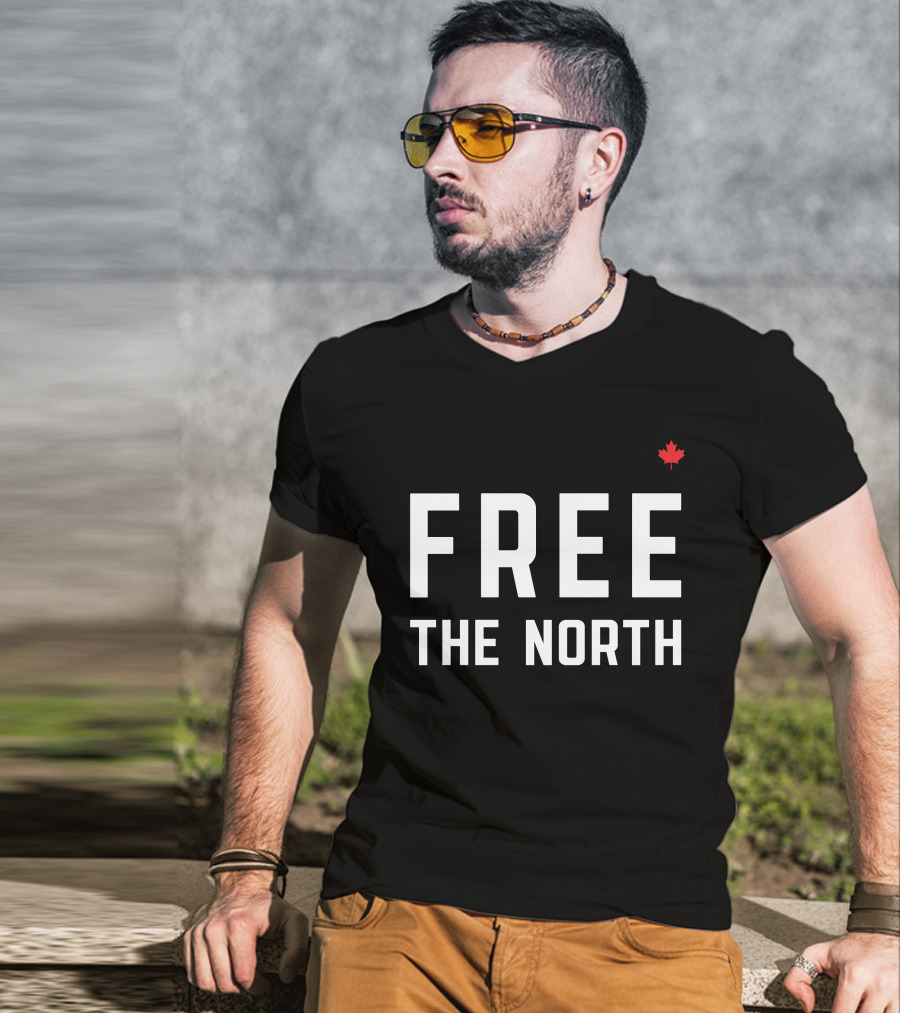 DanGerCat2 Canada Truckers For Freedom Free The North Maple Leaf T-Shirt