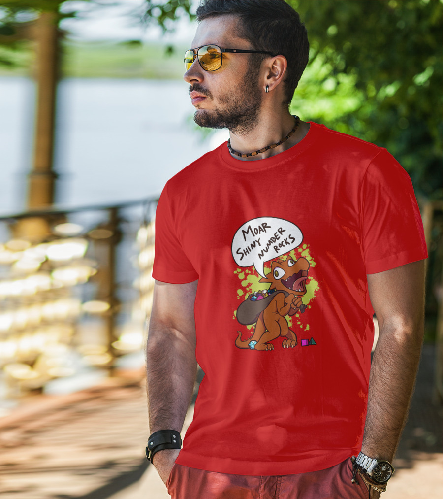 Moar Shiny Number Rocks DnD Dice Dragon Enthusiast T-Shirt