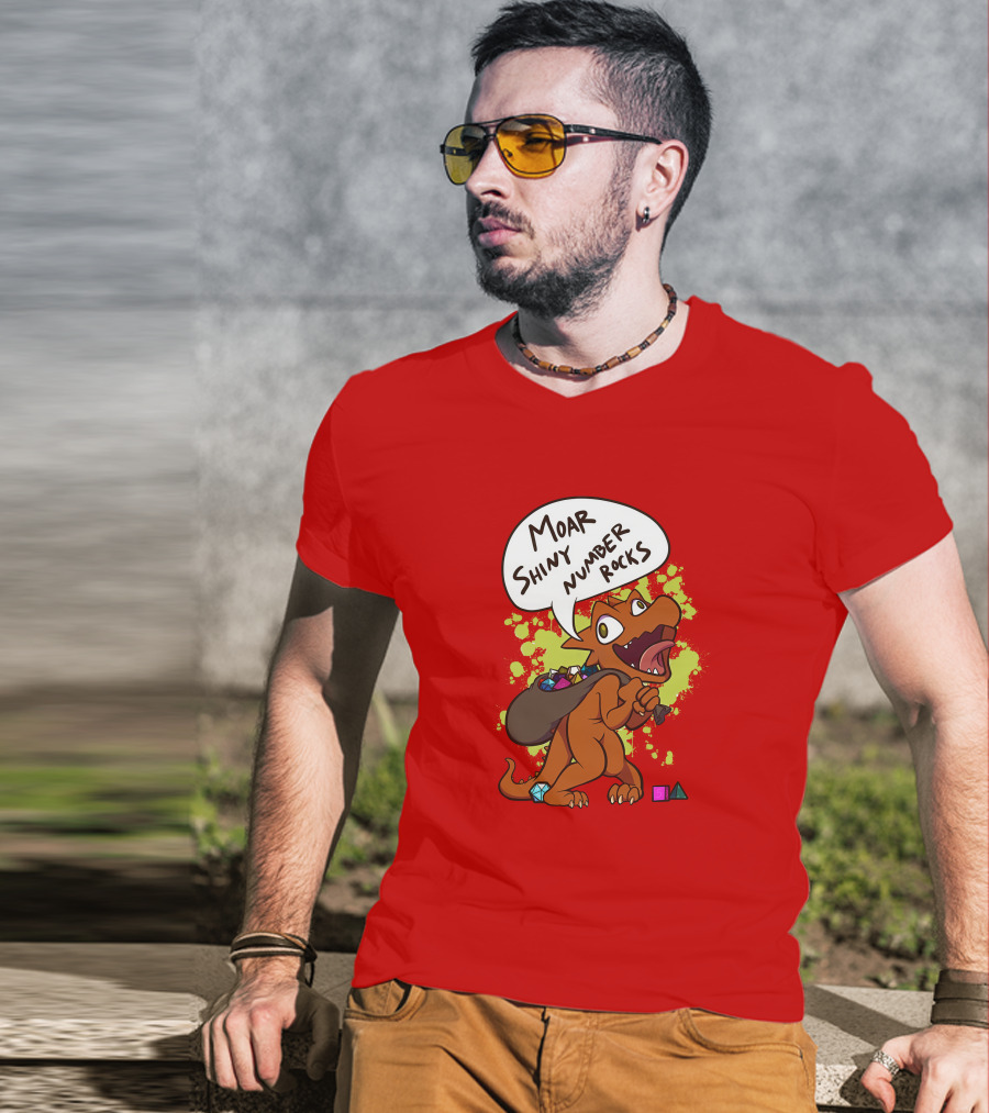 Moar Shiny Number Rocks DnD Dice Dragon Enthusiast T-Shirt