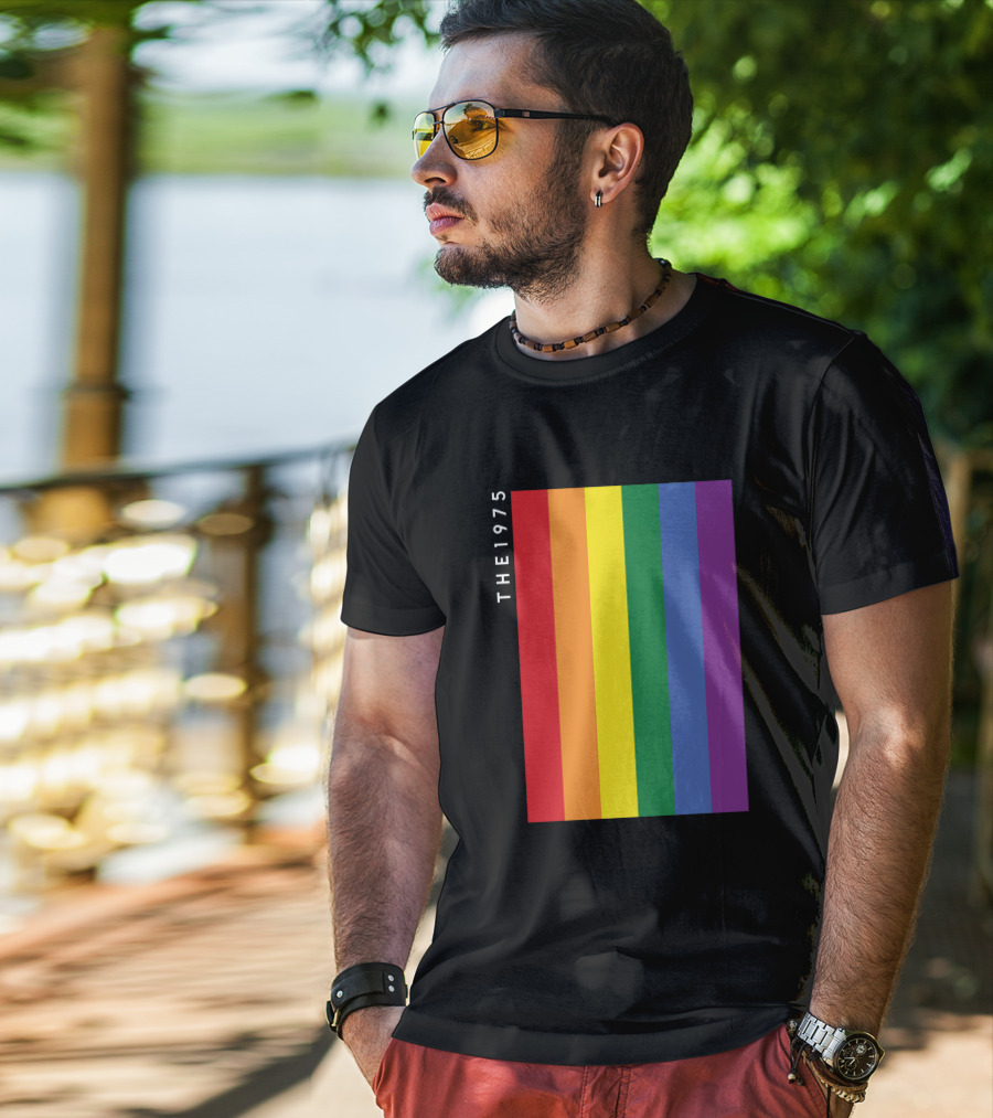 The 1975 Loving Someone Rainbow Vertical Stripes T-Shirt