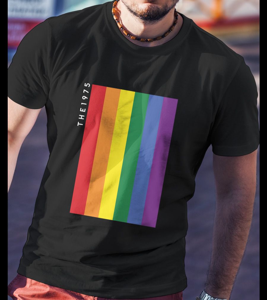 The 1975 Loving Someone Rainbow Vertical Stripes T-Shirt