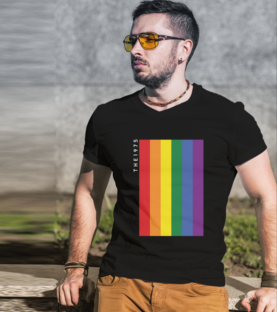 The 1975 Loving Someone Rainbow Vertical Stripes T-Shirt