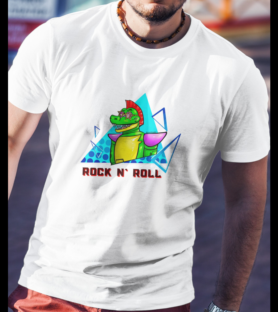 Monty Rock N' Roll Dinosaur With Star Shades And Mohawk T-Shirt