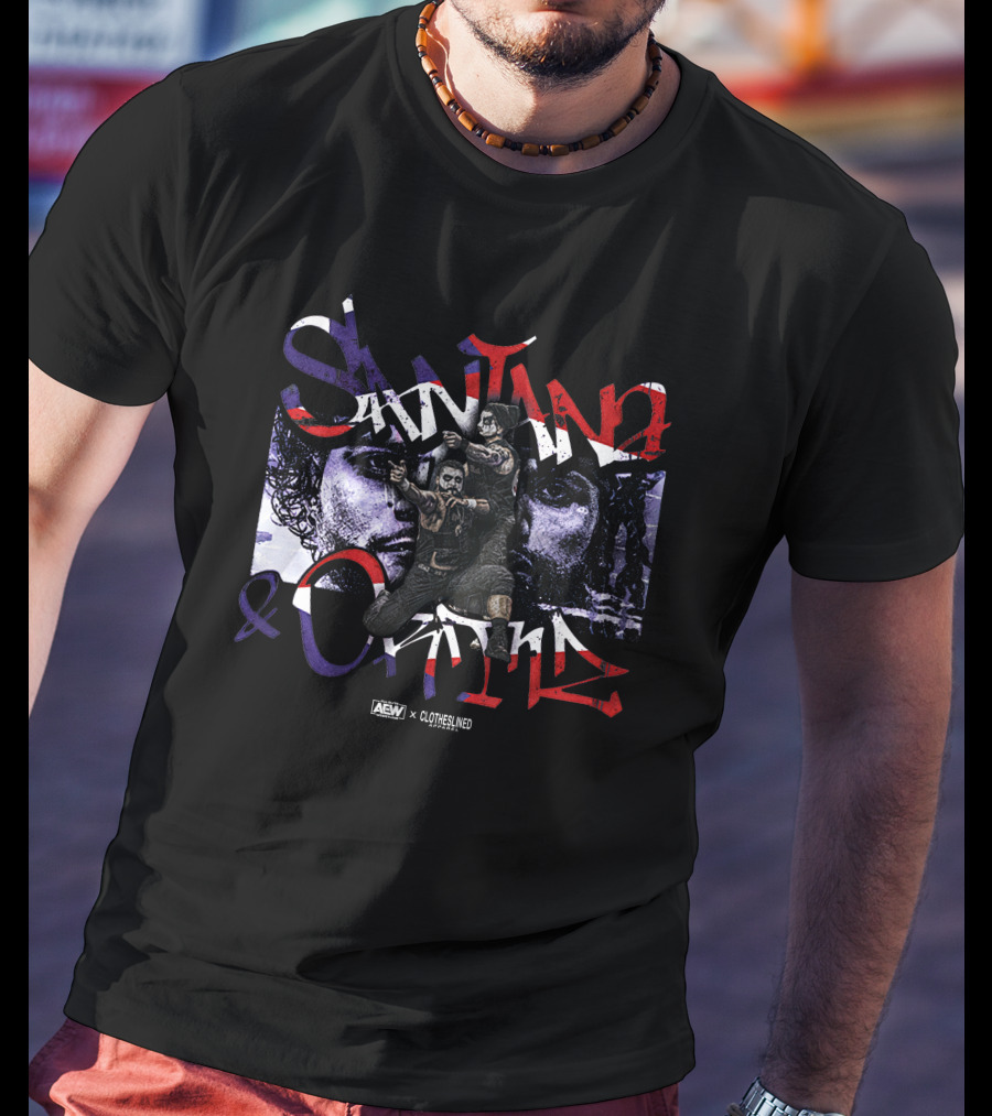 Santana And Ortiz Proud And Powerful AEW Clotheslined Collaboration T-Shirt
