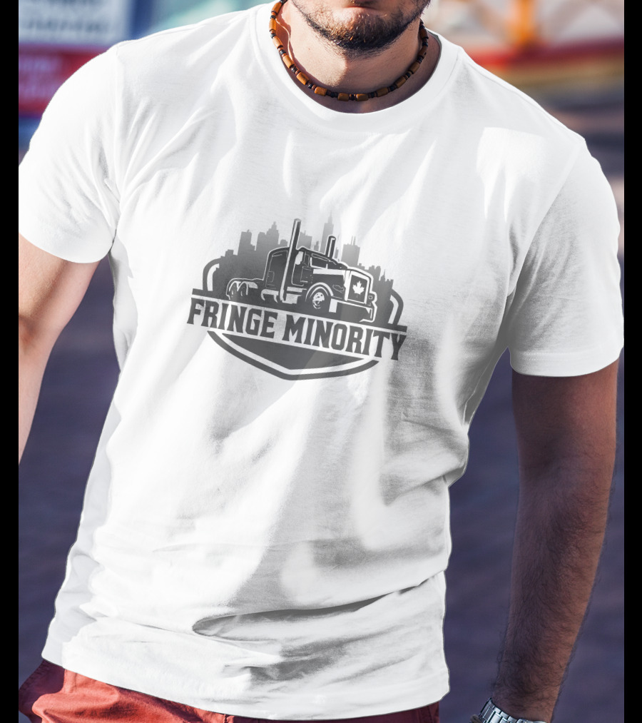 Fringe Minority Truck Cityscape Alexandra Lavoie Rebel News Store T-Shirt
