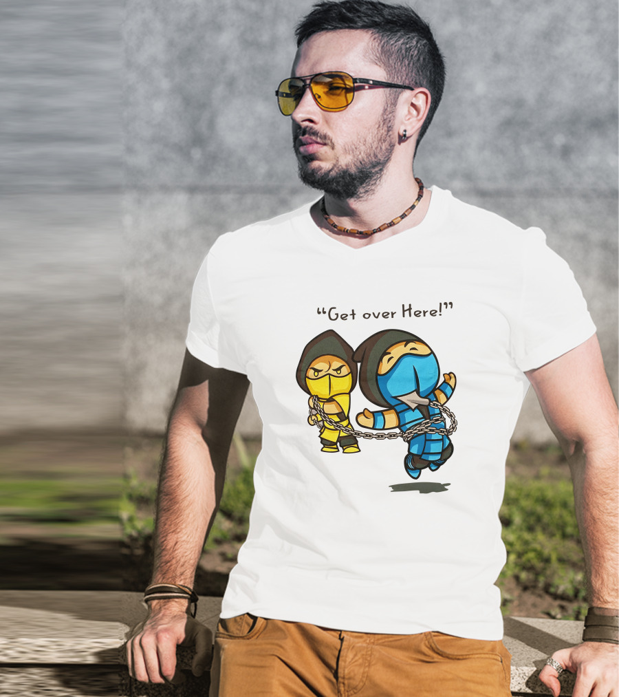 Mortal Kombat Scorpion Chibi Get Over Here The Krypt Classic Scene T-Shirt