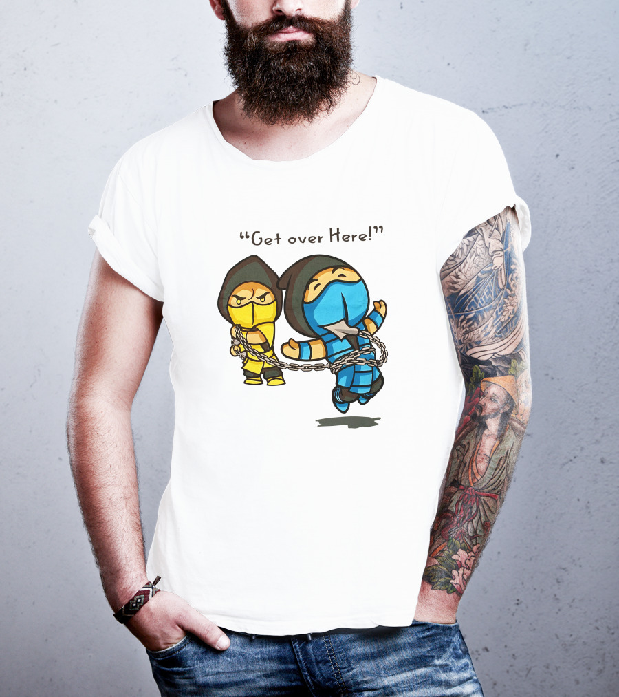 Mortal Kombat Scorpion Chibi Get Over Here The Krypt Classic Scene T-Shirt