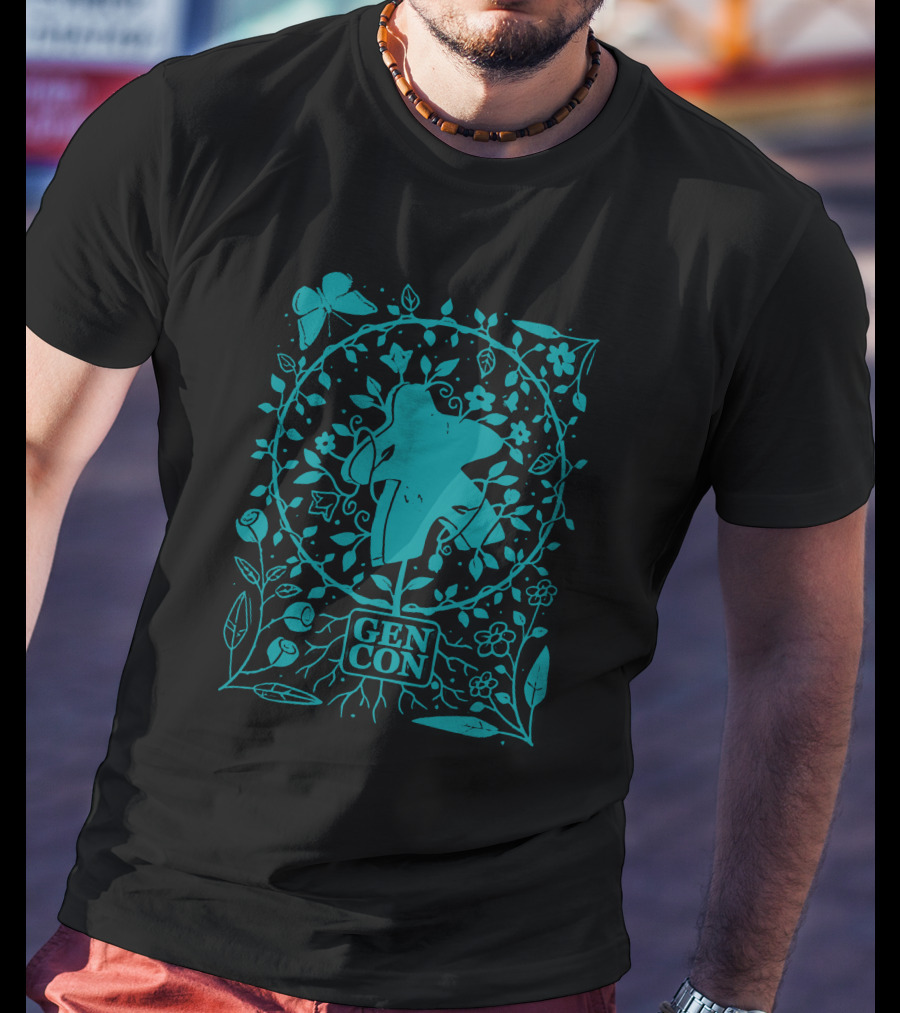 Gen Con Botanical Meeple Butterfly Floral Rollacrit Merch T-Shirt
