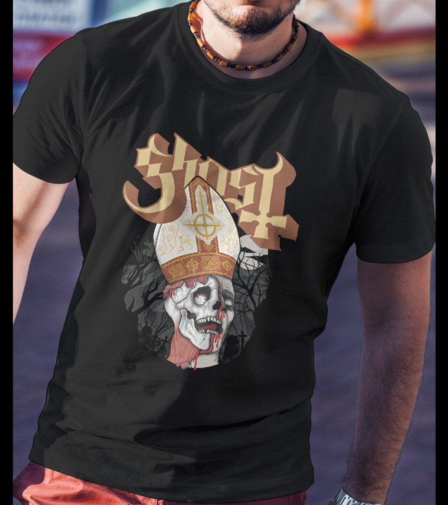 Ironender17 Ghost The Dead Are Alive Papal Zombie T-Shirt